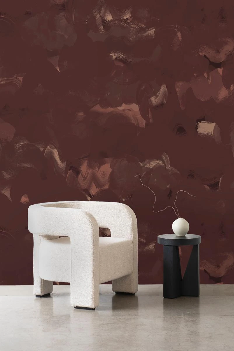 Dreamer Wallpaper - Merlot Brushed Metallic