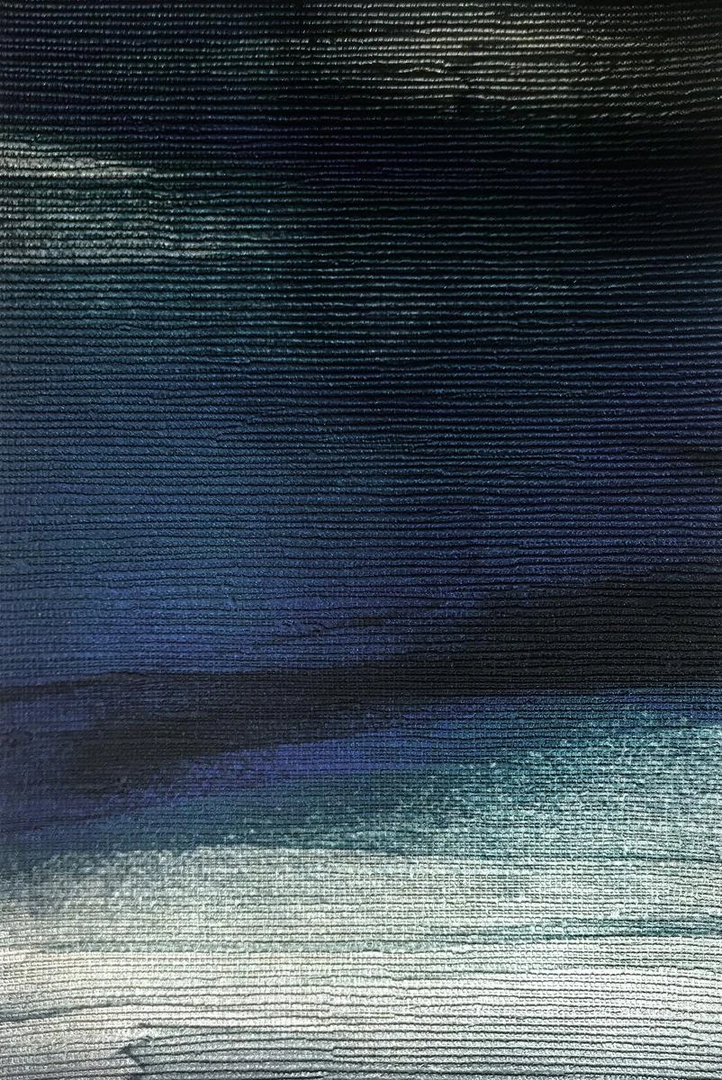 River Metallic Weave Wallpaper - Deep Blue