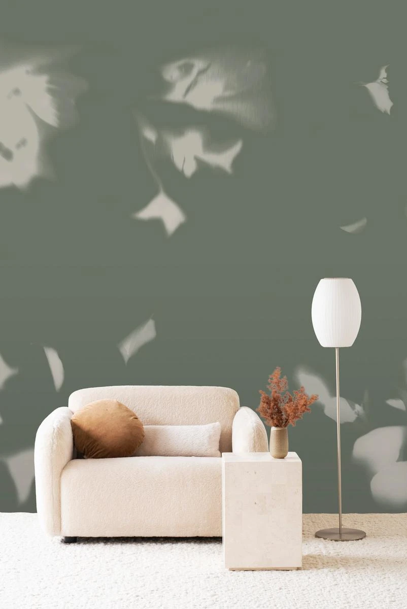 Drift Wallpaper - Sage Brushed Metallic