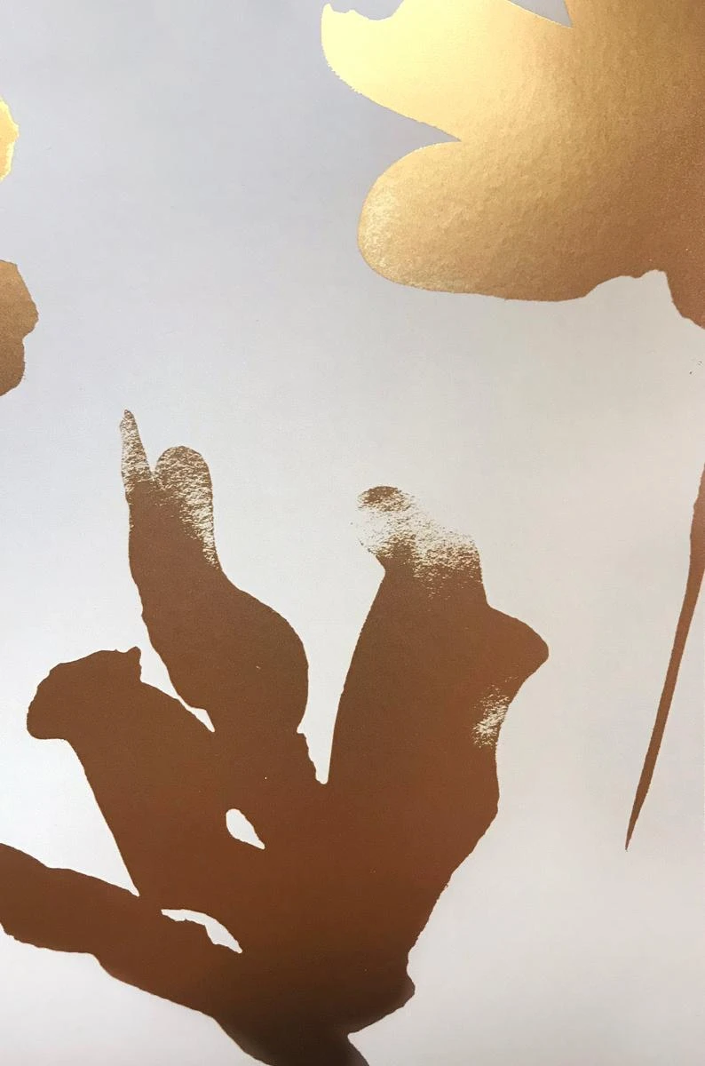 Petals Pressed Wallpaper - Gold - Commercial Grade