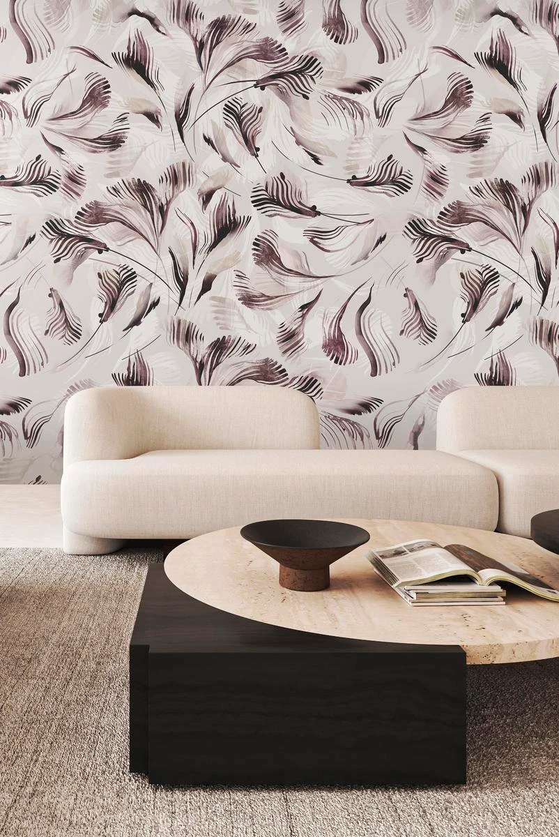 Palm Wallpaper - Burgundy